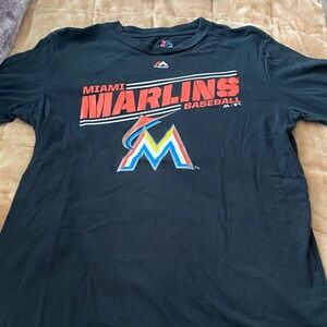 Majestic Miami Marlins Black Tee